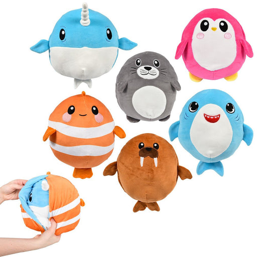 Plush Reverse-Eez Eggamals Sea Life Assorted 8.5"