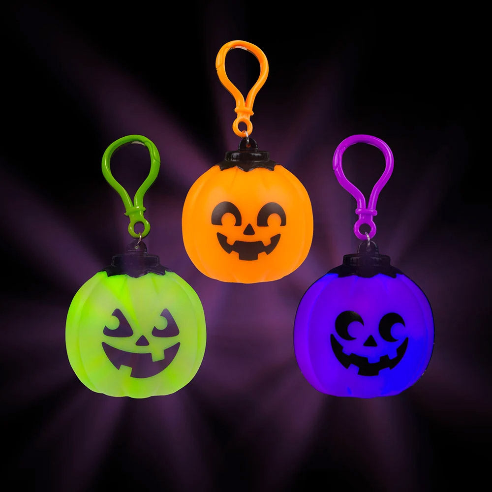 Light Up Jack O Lantern Clip On Assorted 2.5"