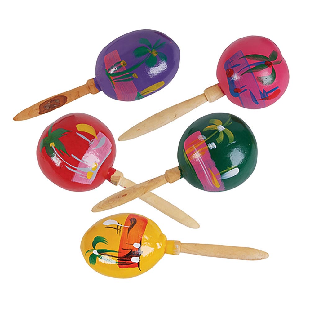 Painted Gourd Maracas 7" (2 PACK)