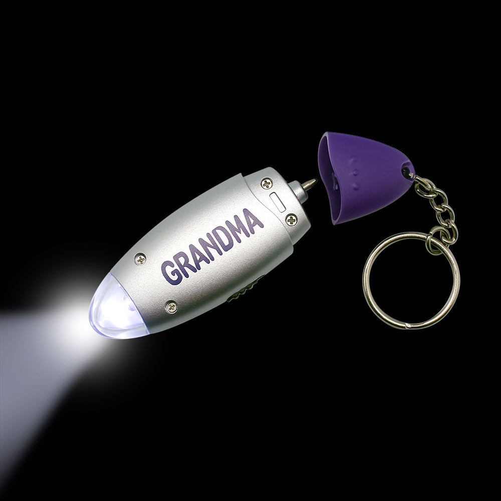 Grandma Keychain with Light & Pen