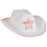 White Felt Cowgirl Hat With Pink Star