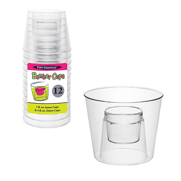 Hard Plastic Bomber Cups 4 oz. (12 PACK)