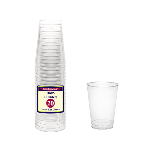 Clear Plastic Tumblers 10 oz. (20 PACK)