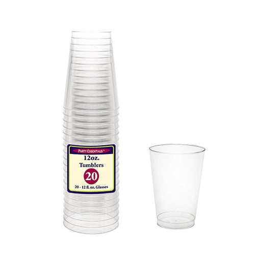 Clear Plastic Tumblers 12 oz. (20 PACK)