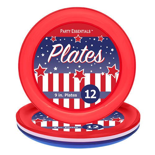 Plastic Plates 9" Patriotic (12 PACK)