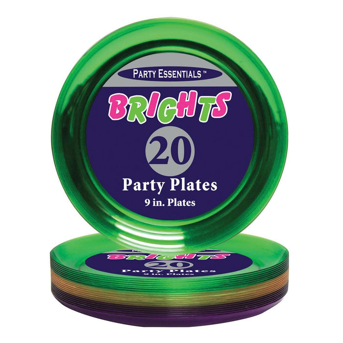 Plastic Plates 9" Mardi Gras (20 PACK)