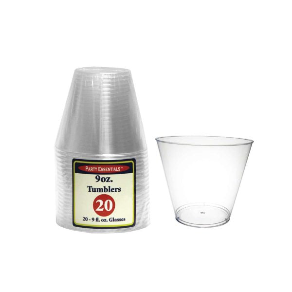 Clear Plastic Tumblers 9 oz. (20 PACK)