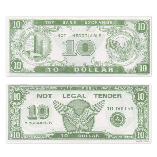 Play Money - $10 Bills (1000 PACK)