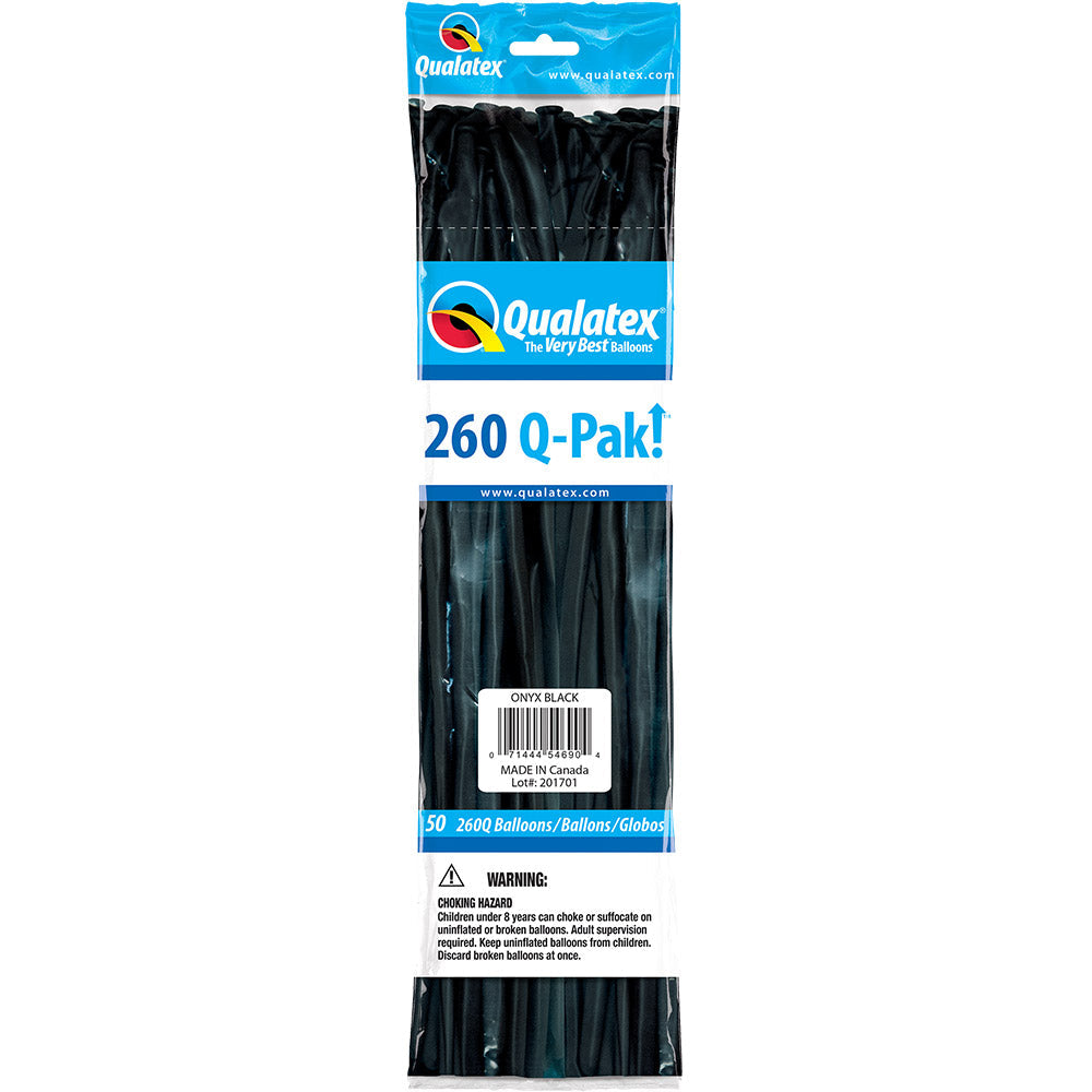 260 Twisting Balloons Black 60" (50 PACK)