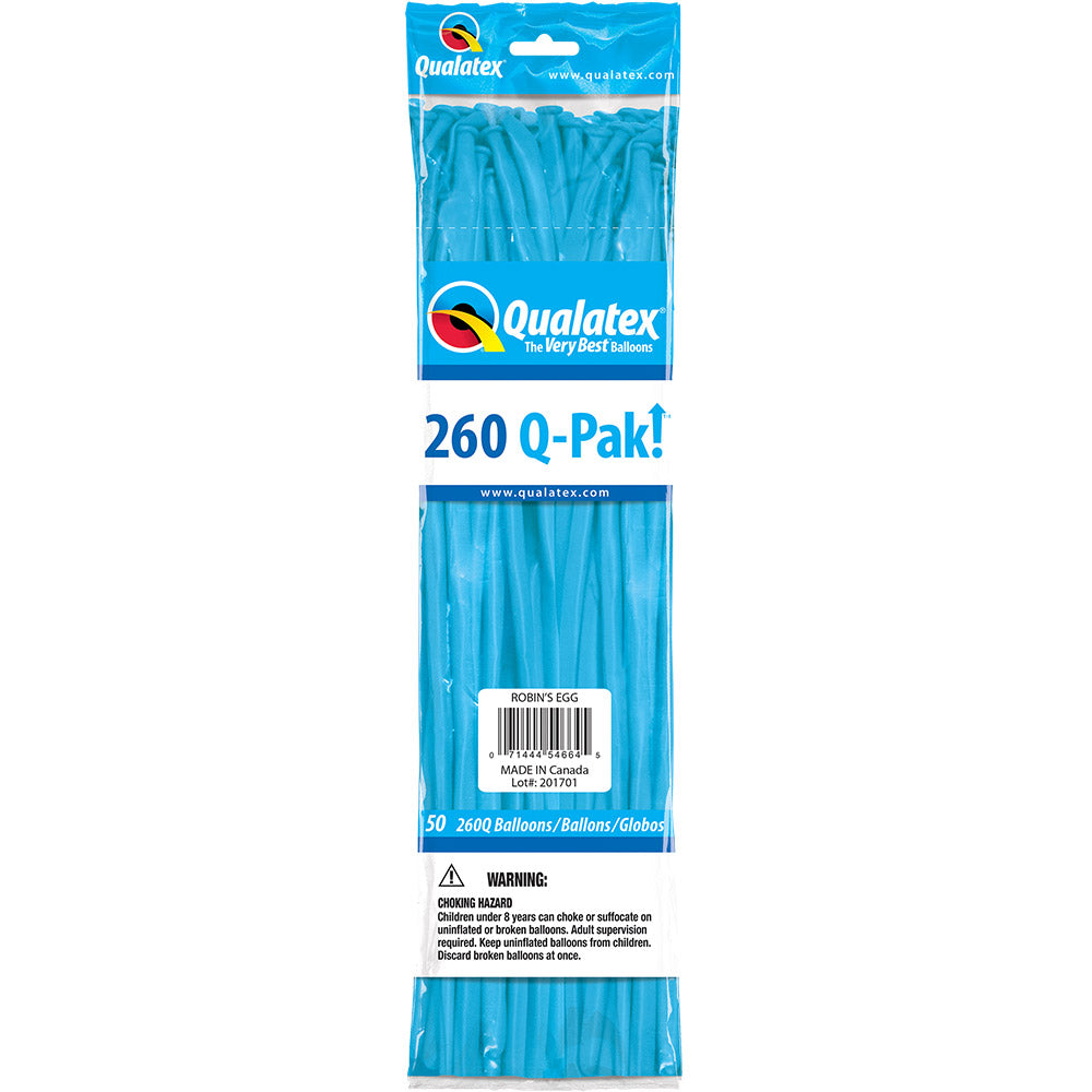 260 Twisting Balloons Robins Egg Blue 60" (50 PACK)