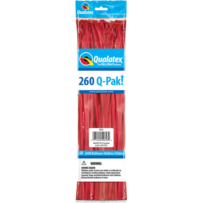 260 Twisting Balloons Red 60" (50 PACK)