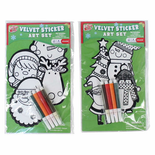 Holiday Velvet Sticker Art Set Assorted 9"