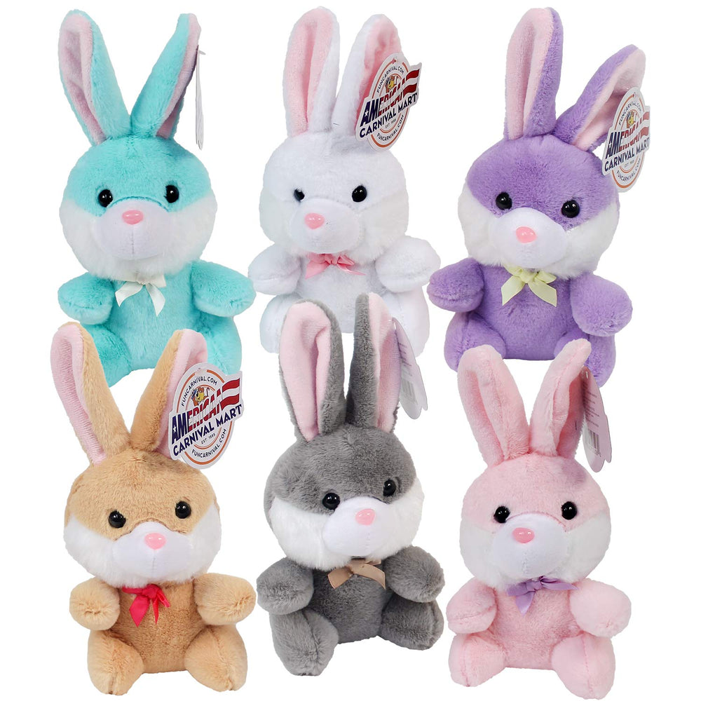 Plush Sitting Bunny Assortment 6" (DZ)