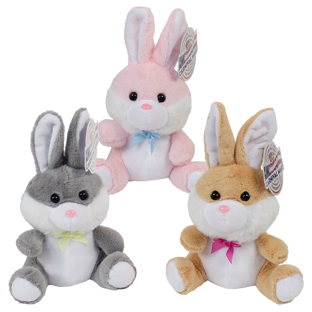 Plush Sitting Bunny Assorted 6.25"