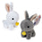 Plush Grey And White Bunnies 4.75" (DZ)