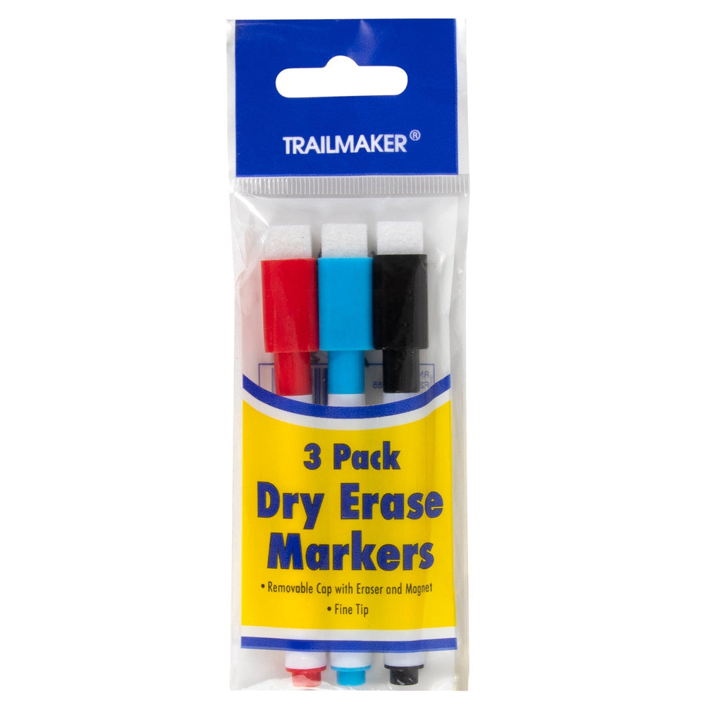 Dry Erase Markers with Eraser Cap - 3 Pack