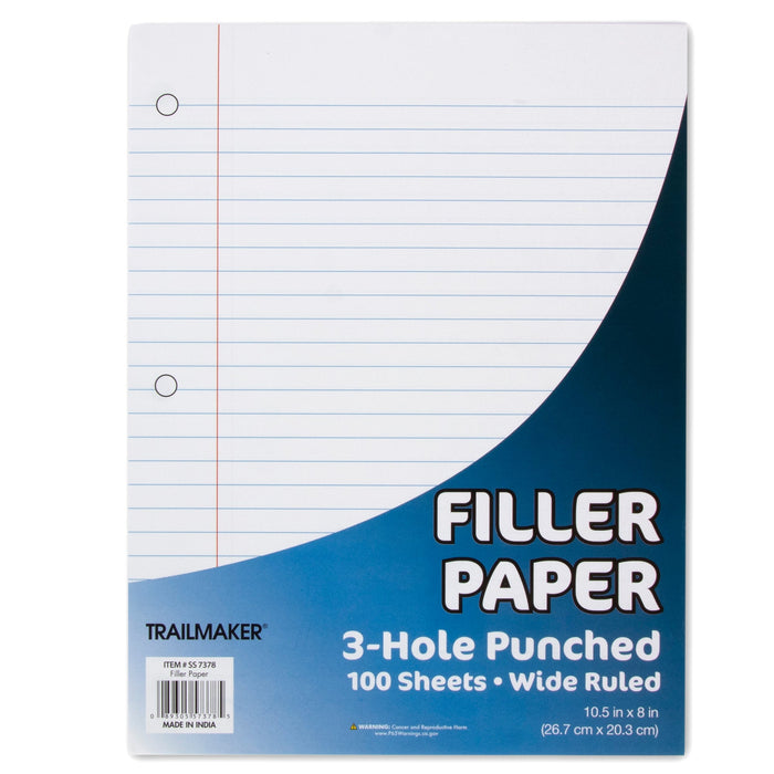 Wholesale Filler Paper - Wide-Ruled 100 Sheets