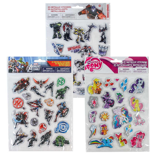 Licensed Metallic Puffy Stickers Assorted