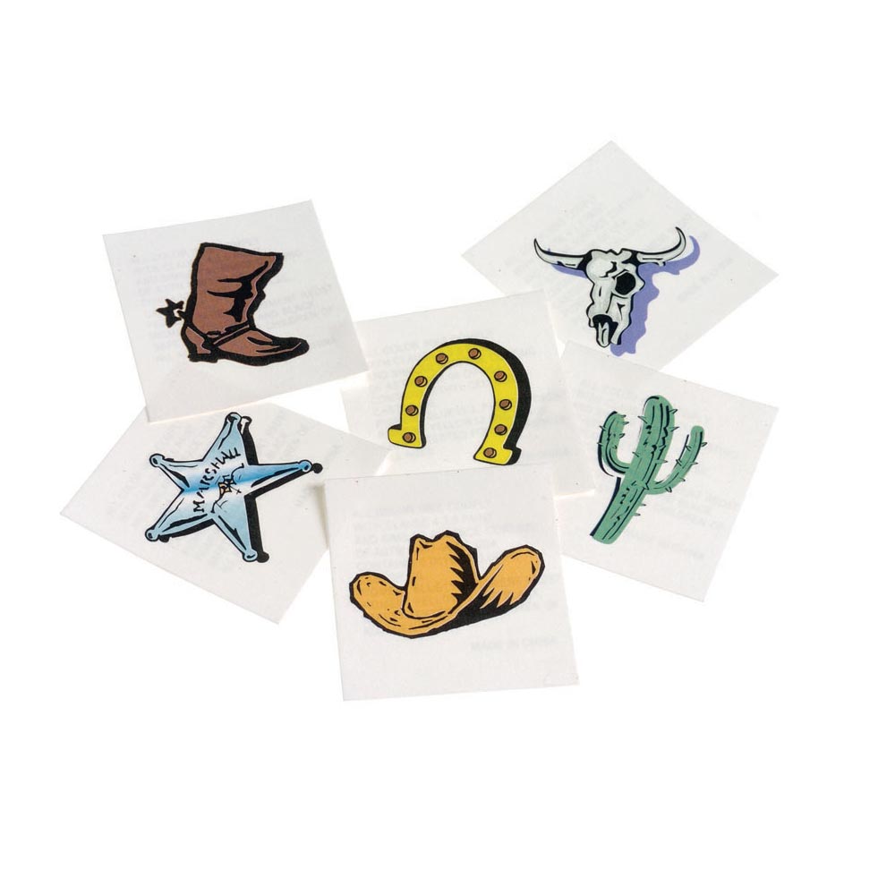 Tattoos - Western Assortment 1-1/2" (144 PACK)