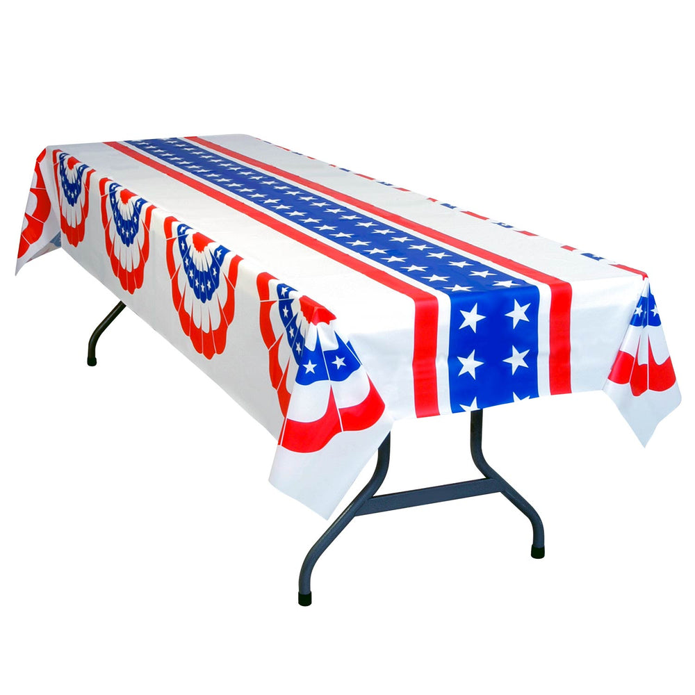 Patriotic Fan Tablecover 54" x 108"