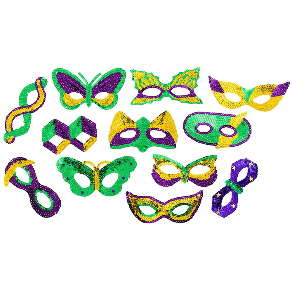 Sequined Half Mask Asst (DZ)