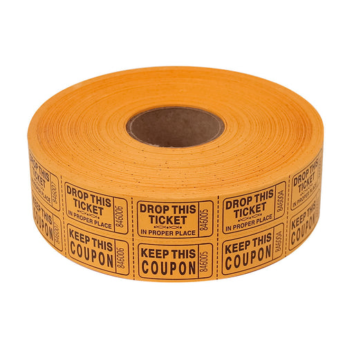 Double Roll Raffle Tickets - Orange (2000 ROLL)