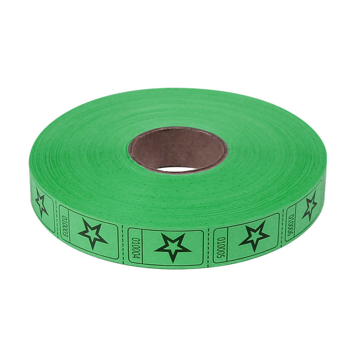 Roll Tickets - Star - Green (2000 ROLL)