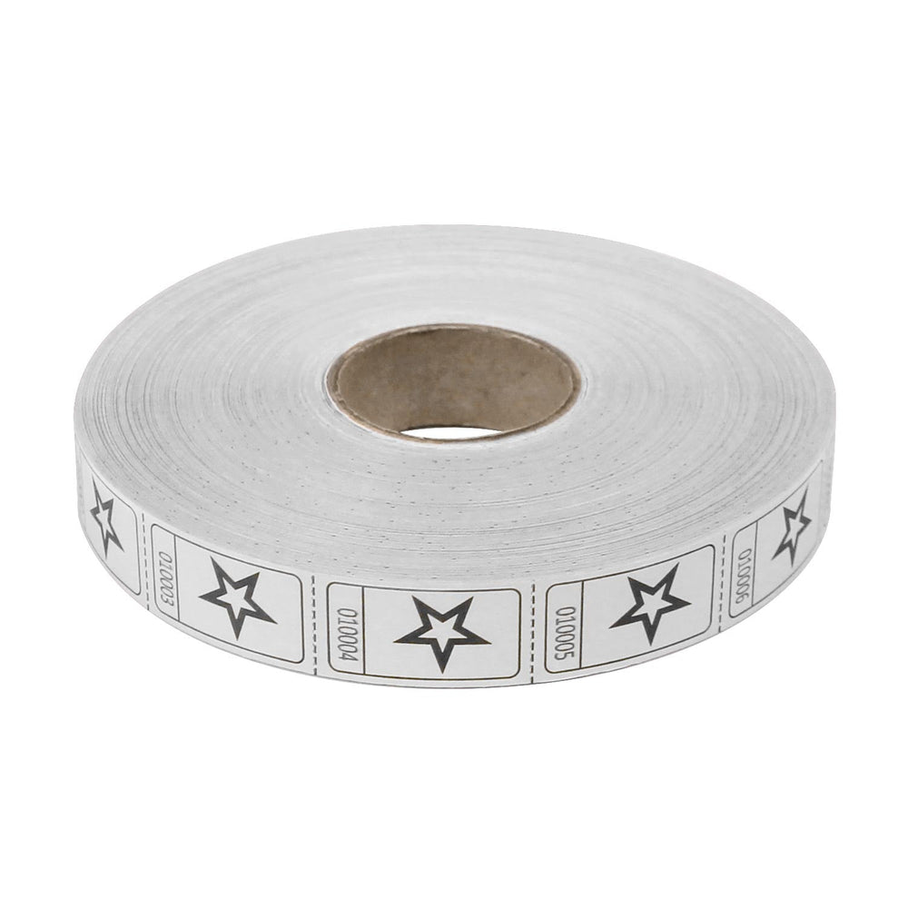 Roll Tickets - Star - White (2000 ROLL)