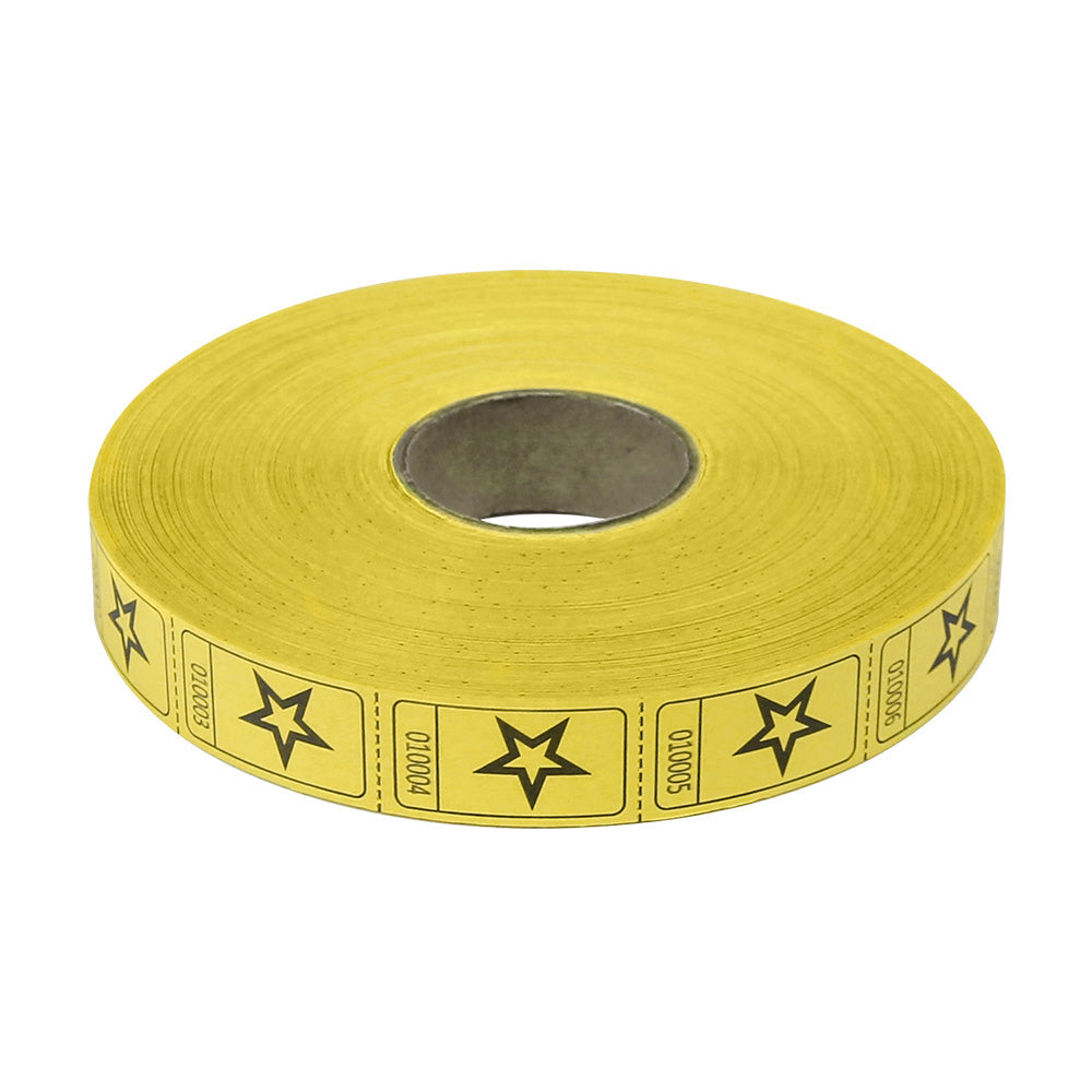 Roll Tickets - Star - Yellow (2000 ROLL)