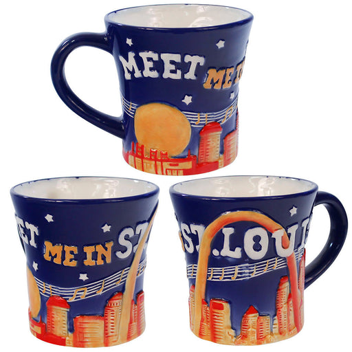 St. Louis Hand Painted Ceramic Mug 4" (4 PACK)