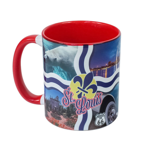 St. Louis Souvenir Mug Two Tone Attractions 11 oz