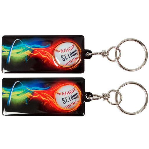 St. Louis Keychain - 3D On Fire 3" (DZ)