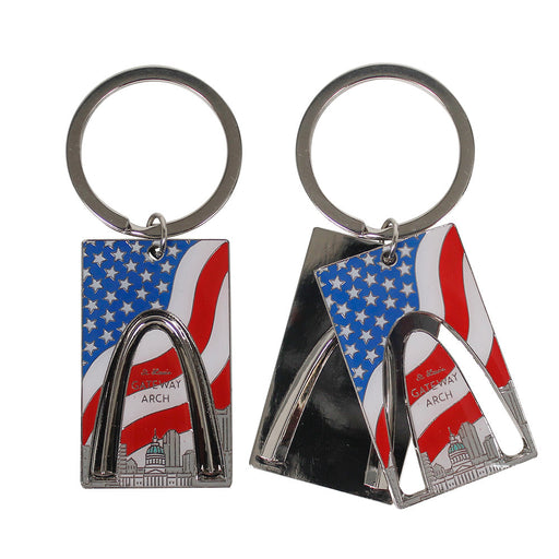 St. Louis Keychain - USA Flag 1-7/8" (DZ)