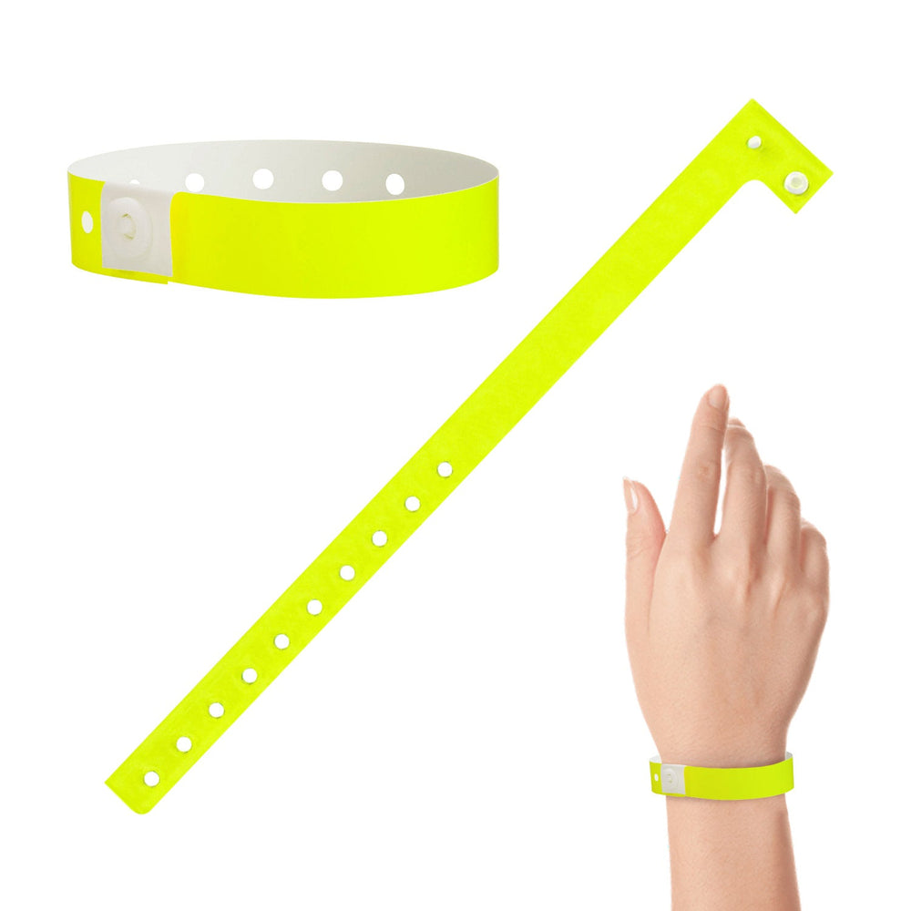 Plastic Wristbands - Yellow (100 PACK)