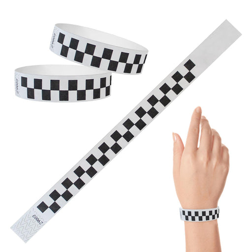 Tyvek Paper Wristbands 3/4" Checkered (500 PACK)