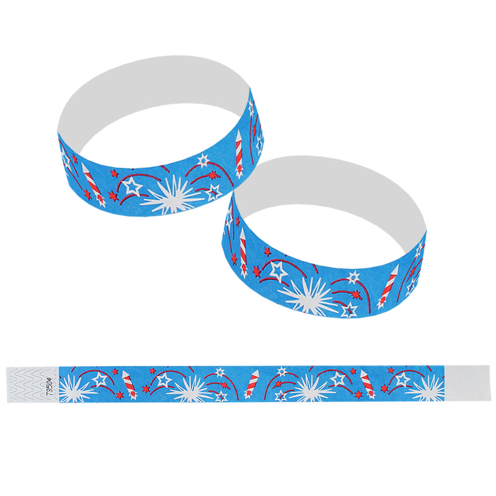 Tyvek Paper Wristbands 3/4" Patriotic (500 PACK)