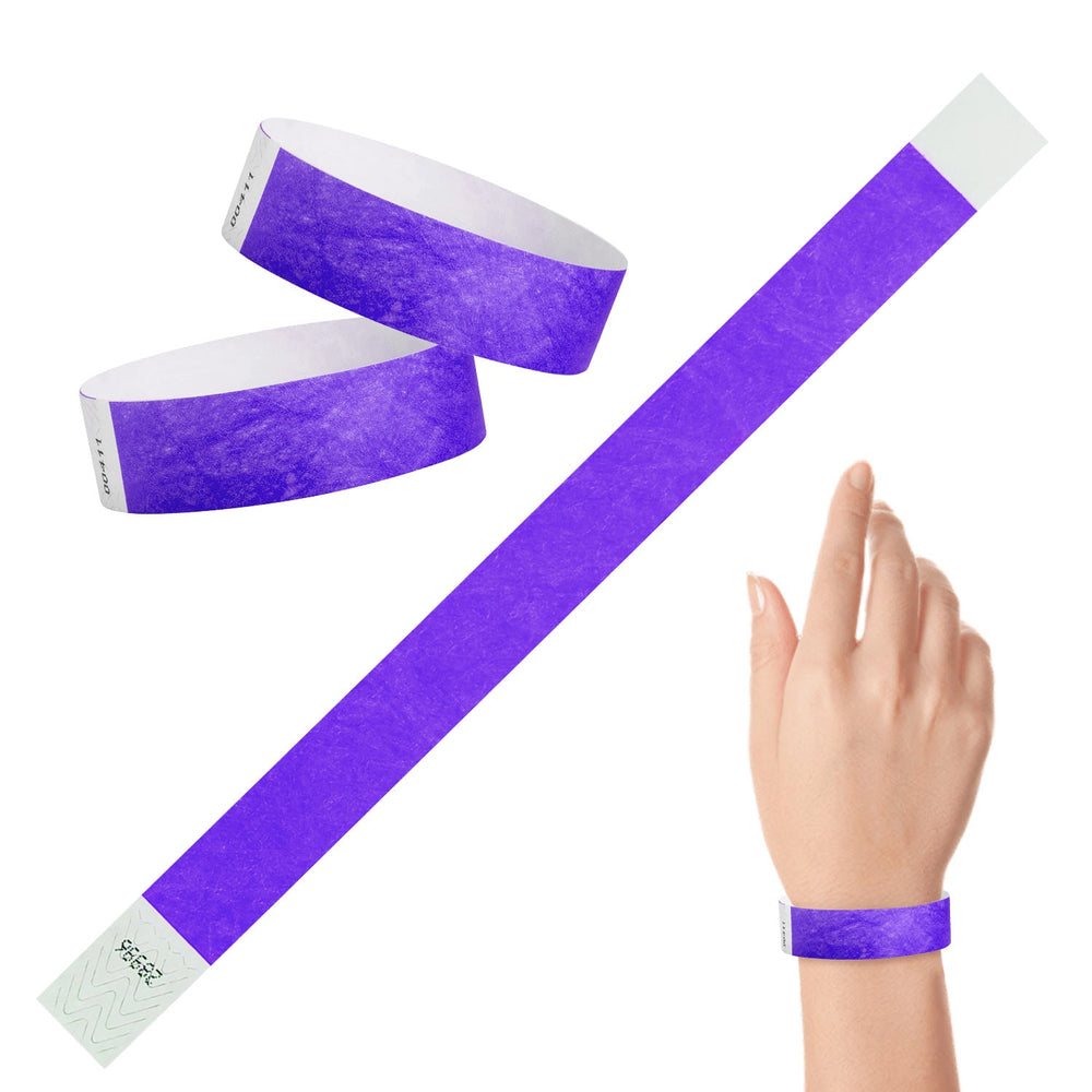 Tyvek Paper Wristbands 3/4" Purple (500 PACK)