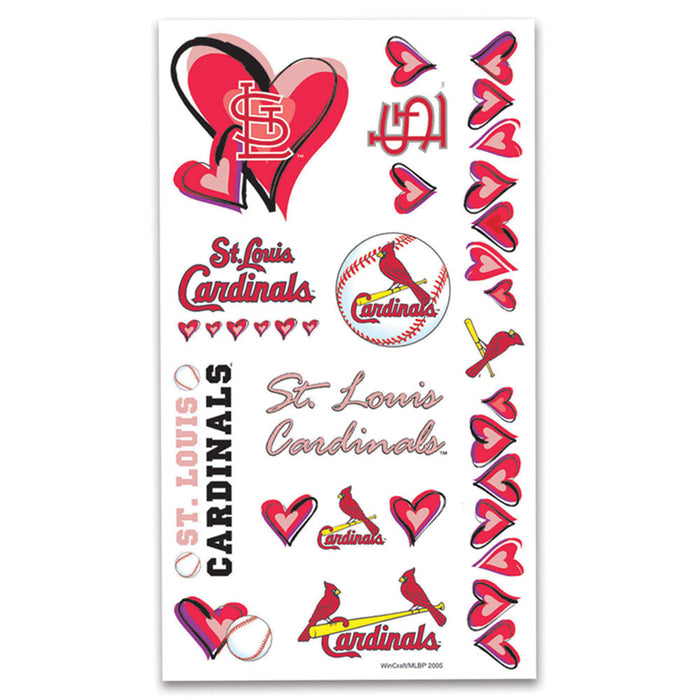 St. Louis Cardinals Love Temporary Tattoo Sheets (DZ)