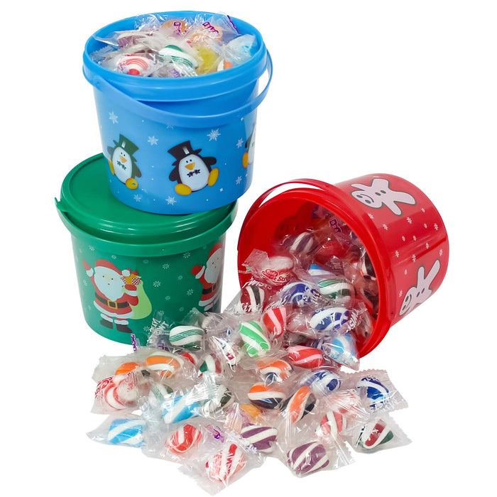 Candy Filled Christmas Buckets 5"