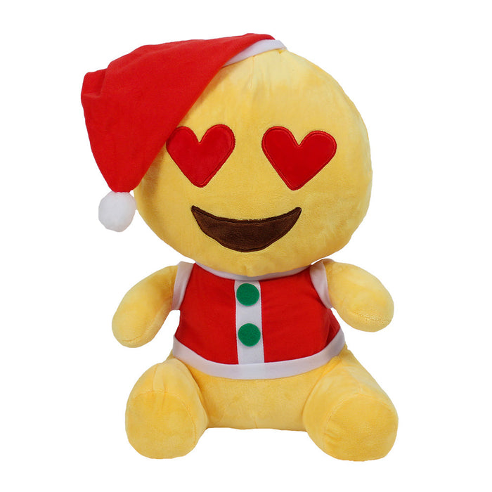 Plush Christmas Emoji with Hearts 15"