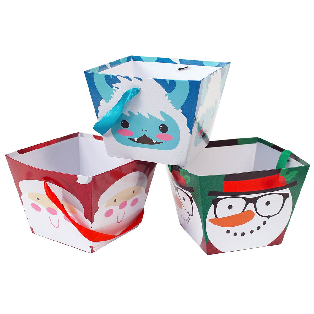 Holiday Paper Bucket Assorted 7.5"