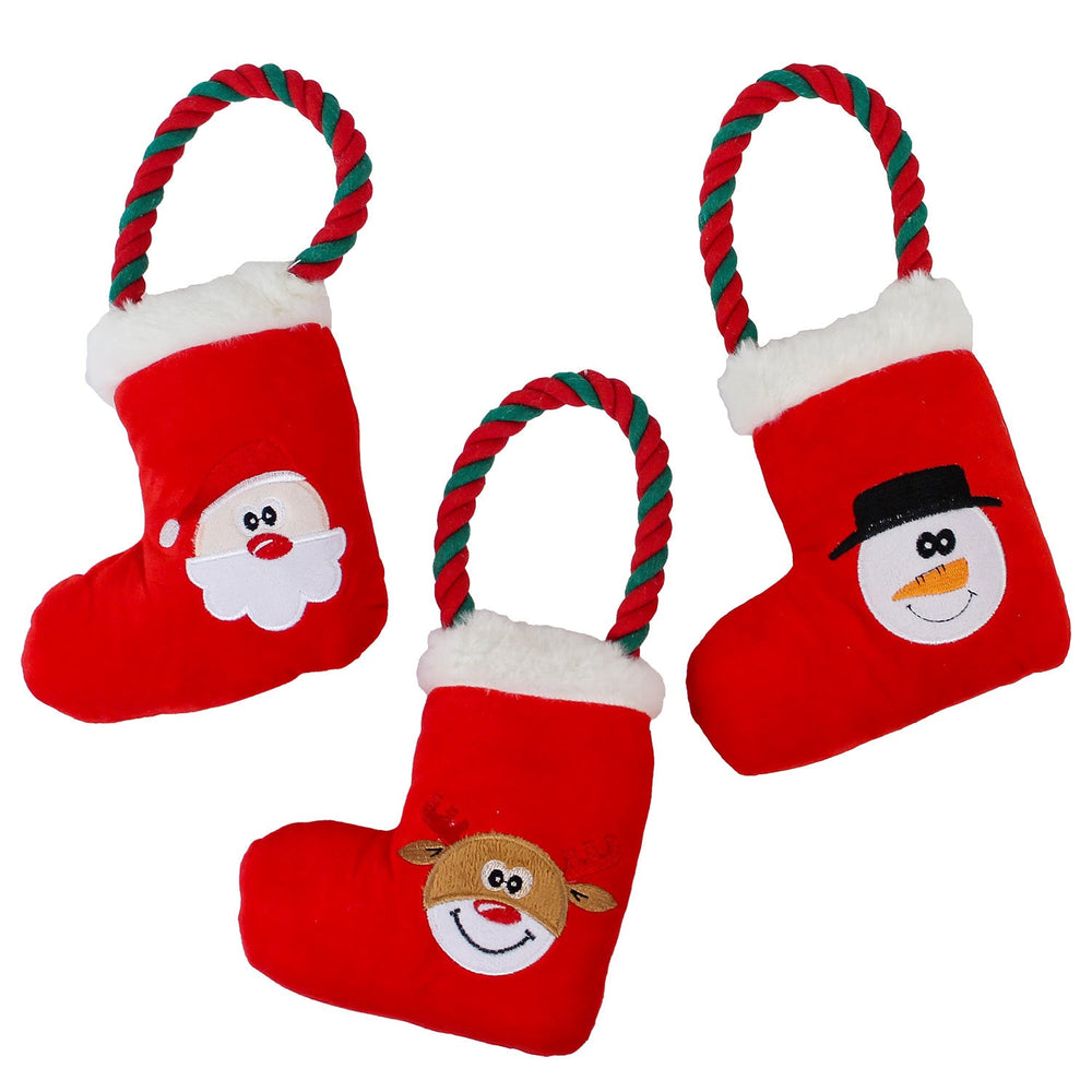 Stuffed Stocking Dog Toy Assorted 10"